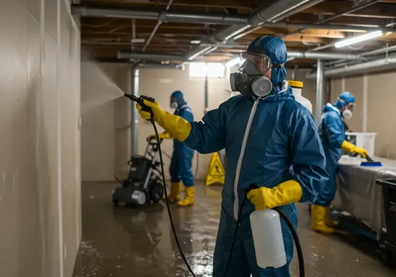 Basement Sanitization and Antimicrobial Treatment process in Taylorsville, KY