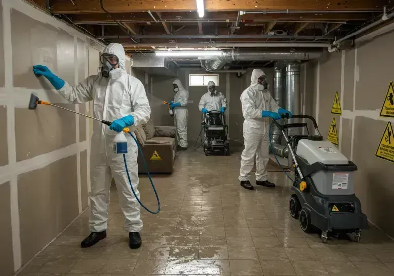 Basement Moisture Removal and Structural Drying process in Taylorsville, KY